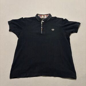 Fred Perry Polo Shirts Size Medium Black Slim Fit Preppy Academia University
